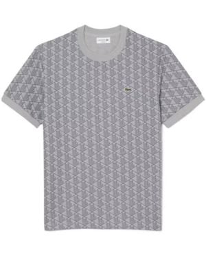 Lacoste Geometric Pattern T-Shirt - Grey