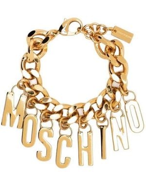 Moschino Logo-Lettering Chain Bracelet - Metallic