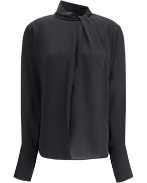 Tom Ford Long Sleeved Satin Blouse - Blue
