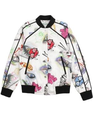 KENZO Pattern Printed Baseball Jacket - White