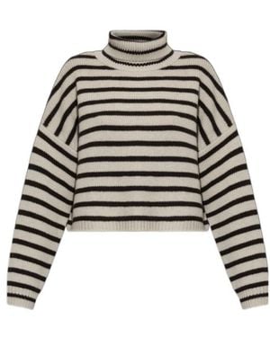 Lisa Yang Karine Striped Turtleneck Sweater - Gray