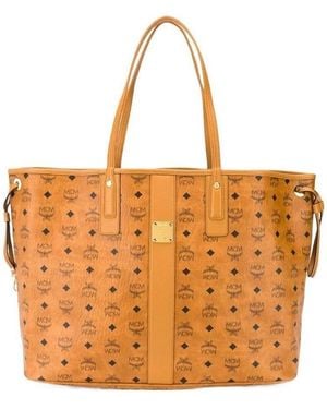 MCM Large Liz Monogram-Print Tote Bag - Orange