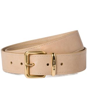 Miu Miu Nappa Leather Belt - Natural