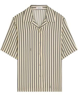 Versace Striped Silk Blouse - Multicolor