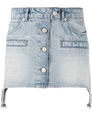 Courreges Courrèges Suspenders Denim Mini Skirt - Blue