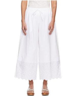 Simone Rocha Cropped Trim Trousers - White