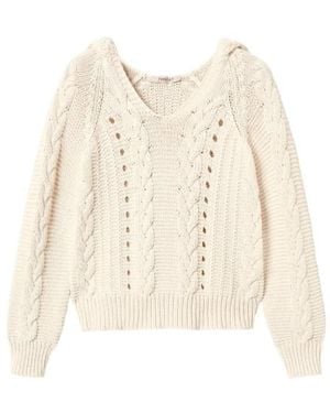 Twinset Cable-Knit Hoodie - Natural