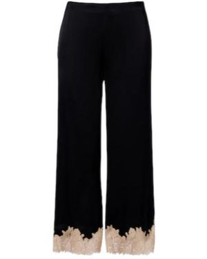 RIXO London Marcela Lace-Trimmed Wide-Leg Pants - Black