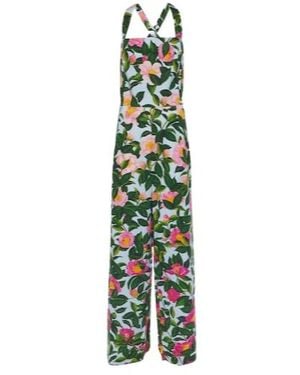 Oscar de la Renta Floral Cotton-Blend Jumpsuit - Green