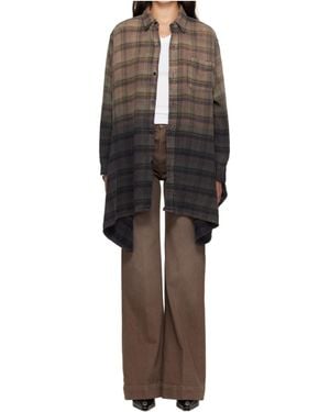 R13 Lapel Long-Sleeved Shirt - Brown