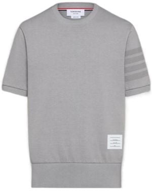 Thom Browne Jersey-Bar T-Shirt - Grey