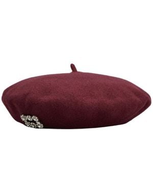 Roger Vivier Efflorescence Crystal-Embellished Wool Beret - Purple