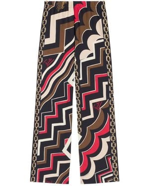 PUCCI Istrice Print Straight-Leg Trousers - White