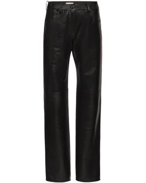 Magda Butrym Leather Straight-Leg Pants - Black