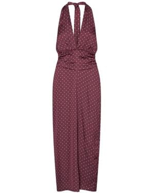 ROTATE BIRGER CHRISTENSEN Dot Halterneck Scarf Dress - Purple