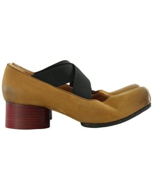 Uma Wang Square-Toe Ballet Flats - Brown