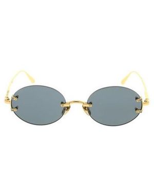 Linda Farrow Stella Oval Frame Sunglasses - Blue