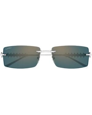 Cartier Rectangle Frameless Sunglasses - Green