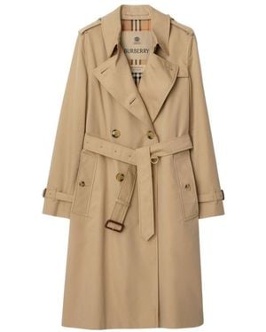Burberry Double-Breasted Trench Coat - Natural