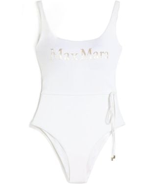Max Mara Bchcarisma Logo Printed One-Piece Swimsuit - White