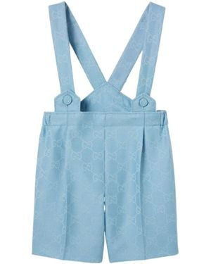 Gucci Baby Gg Flannel Overall - Blue