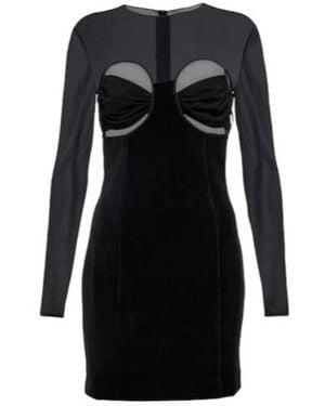 Nensi Dojaka Cutout Velvet Minidress - Black