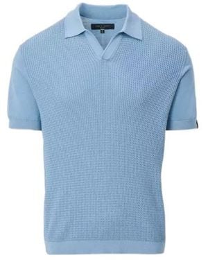 Rag & Bone Saxon Silk-Cotton Polo Shirt - Blue