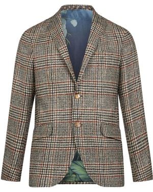 Etro Long-Sleeved Checked Blazer - Multicolor