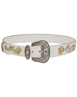 Ermanno Scervino Flower Pattern Split Belt - White
