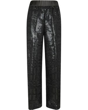 Peserico Sequin Straight-Leg Pants - Black