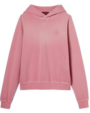 Gucci Cotton Jersey Sweatshirt With Embroidery - Pink