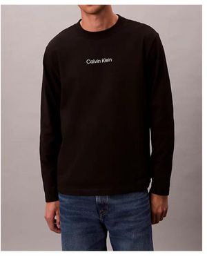 Calvin Klein Logo Long Sleeve T-Shirt - Black