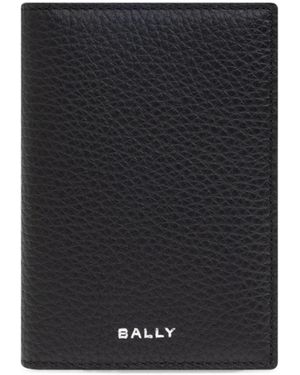 Bally Logo Debossed Small Bifold Wallet - Black
