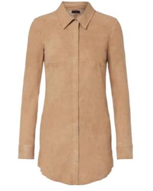 Stouls Geraldine Suede Shirt Dress - Natural