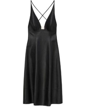 Loewe Anagram V-Neck Strappy Dress - Black