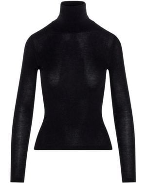 Saint Laurent Turtleneck Knitted Jumper - Blue