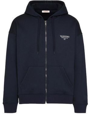 Valentino Drawstring Zip Up Jacket - Blue