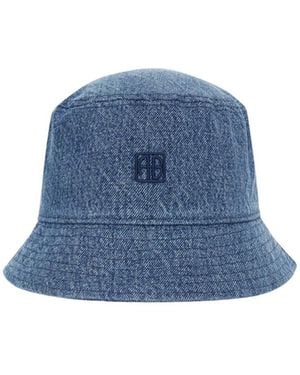 Anine Bing Shadow Logo Bucket Hat - Blue