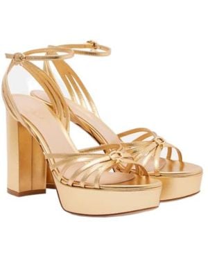 Gianvito Rossi Leather Platform Sandals - Metallic