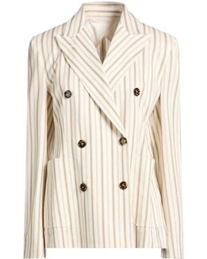 Max Mara Double Breasted Blazers - Natural