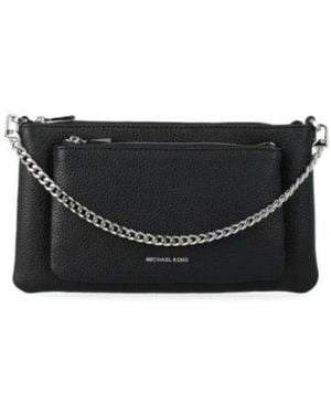 Michael Kors Jet Set Medium Pebbled Leather Convertible Crossbody Bag - Black