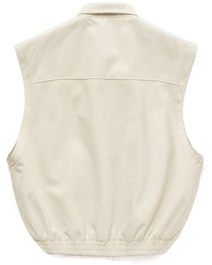 1989 STUDIO Lapel Zipper Vest - Natural