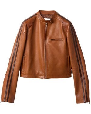 Miu Miu Nappa Leather Jacket - Brown