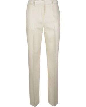 ERMANNO FIRENZE Tailored Straight-Leg Trousers - Natural