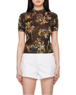 Versace Jeans Couture Couture Baroque Knitted T-Shirt - White