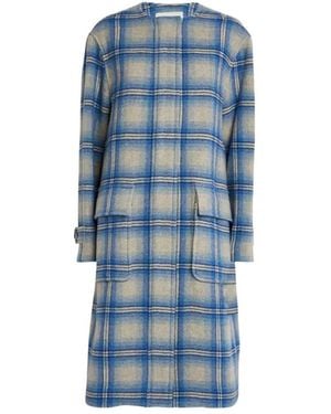 Isabel Marant Plaid-Pattern Wool Coat - Blue