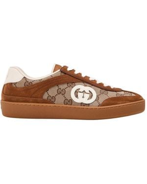 Gucci Logo Sneakers - Brown