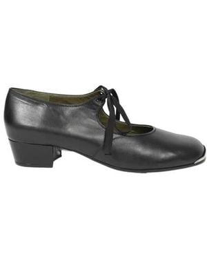 Enfants Riches Deprimes Catholic Tap Metal-Tip Leather Court Shoes - Black