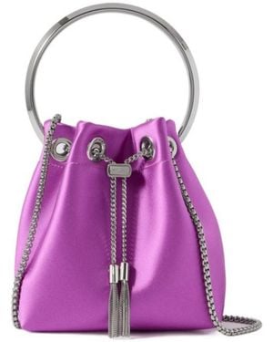 Jimmy Choo Satin Bucket Bag - Purple