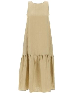 Kaos Flounced-Hem Sleeveless Dress - Natural